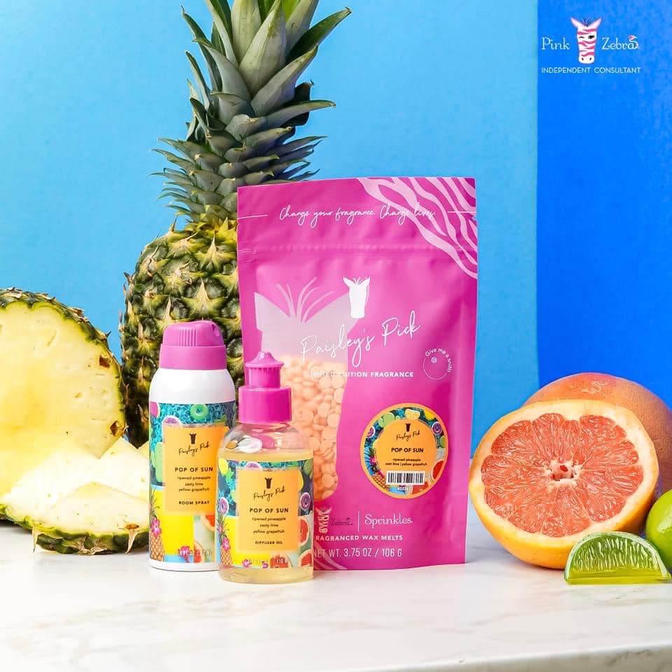 May Paisley's Pick is now available! I promise ya'll are going to want this one. It is in the same Family as Pink Pineapple and it is AMAZING!!!!! 

🌞🌞🌞Pop of Sun: Ripened pineapple, zest lime and yellow grapefruit. 
Who wants a sample?
